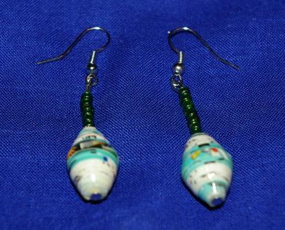 Moreen Recycled Paper Bead Earrings
