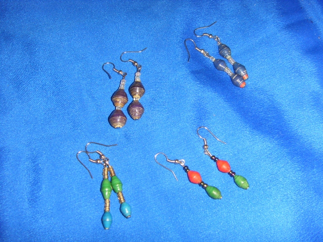 Moreen Two Recycled Paper Bead Earrings