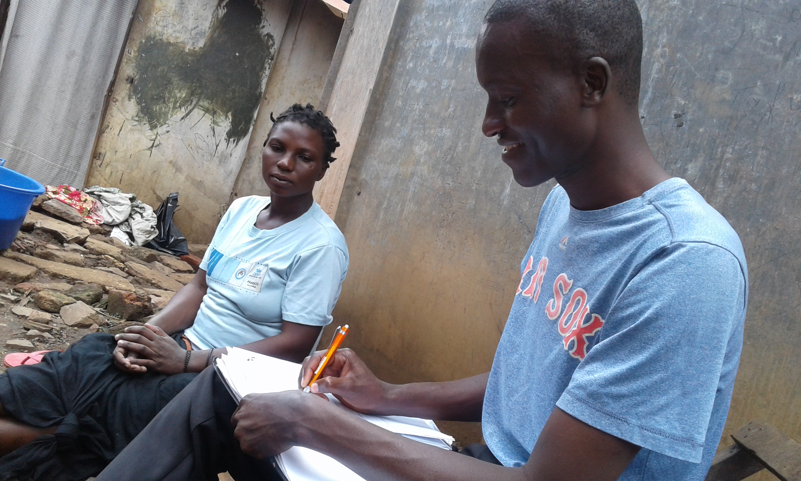 a young person writing