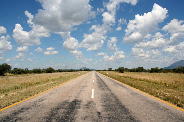 stock image of an empty road