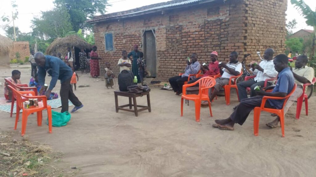A group of farmers learning