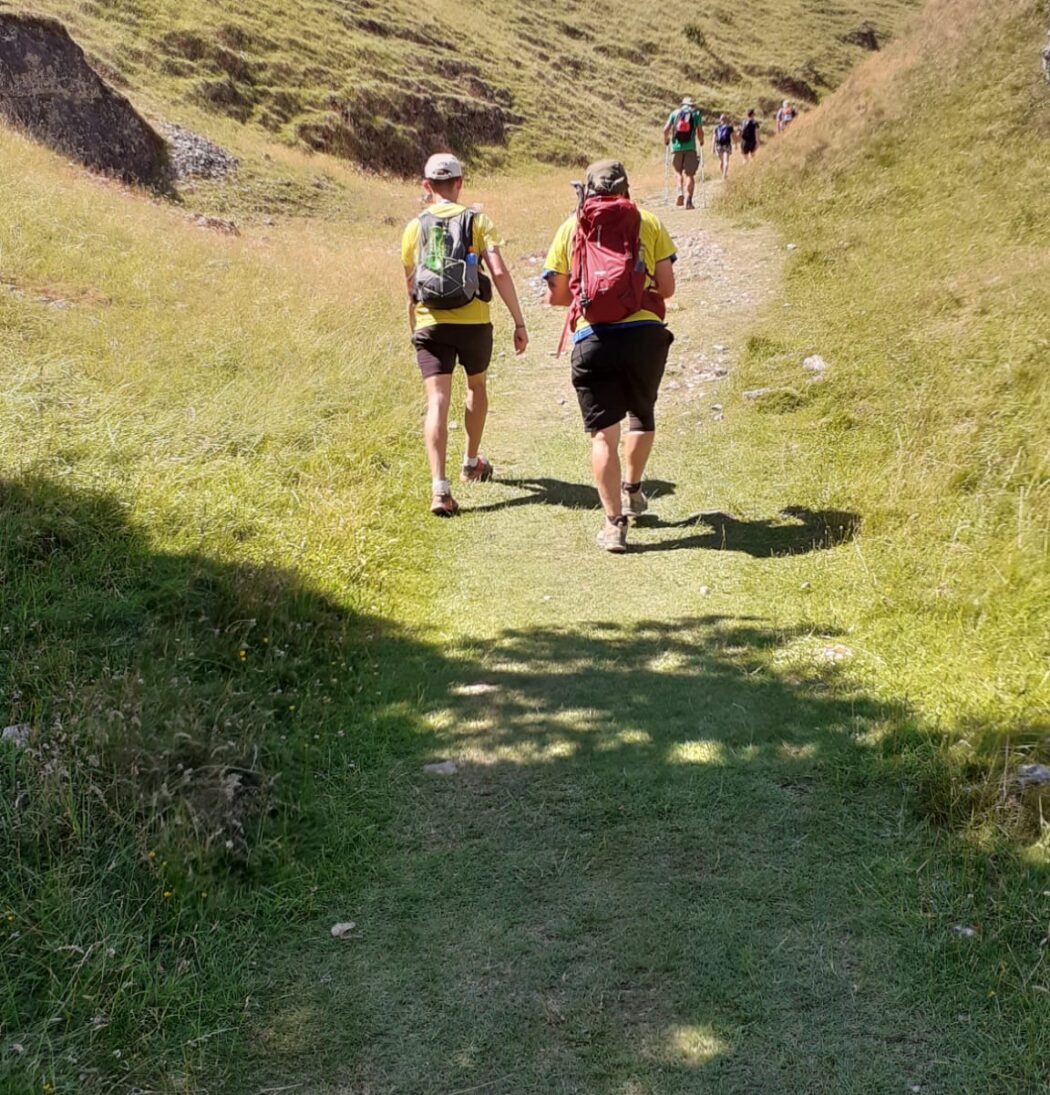 Walking on the footpath during the Peak District Challenge