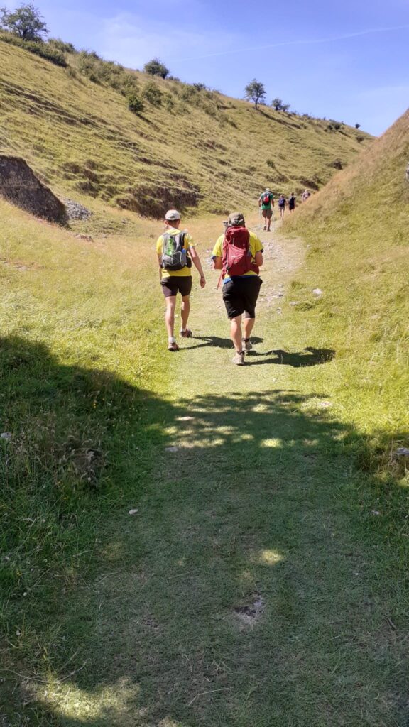 Walking on the footpath during the Peak District Challenge