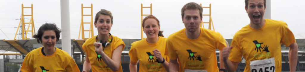 A group of people fundraising for S.A.L.V.E at a run