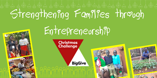 Strengthening families through entrepreneurship with the Big Give logo included