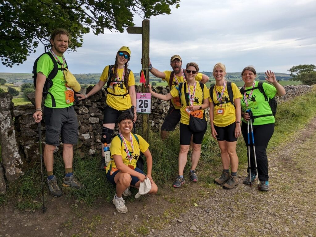 Group of walkers for the Peak District Challenge